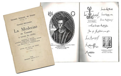 LA MÉDECINE EN TOURAINE À TRAVERS LES SIÈCLES Portraits et statues, manuscrits, livres rares, documents, affiches, instruments de chirurgie, vases médicinaux et pharmaceutiques.