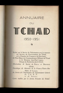 ANNUAIRE DU TCHAD 1950-51. undefined