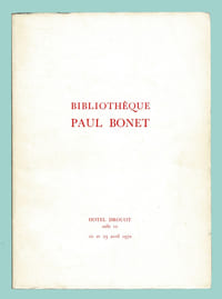 CONNAISSANCE DE PAUL BONET À L'OCCASION D'UNE PRÉSENTATION DE SES RELIURES À LA GALERIE GIROUX À BRUXELLES 1933.