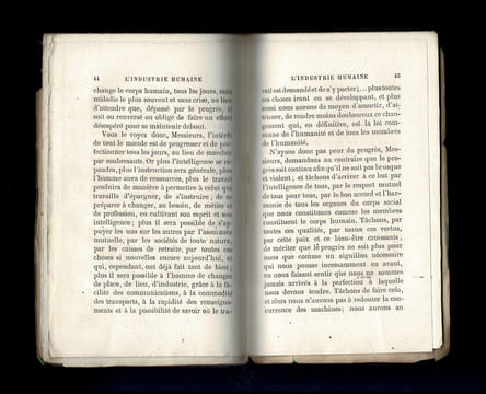 L'INDUSTRIE HUMAINE - Série "Conférences populaires faites à l'asile impérial de Vincennes sous le patronage de S.M. l'Impératrice".. PASSY Frédéric