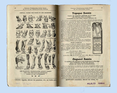 Catalogue 1937 de La Fabrique spéciale de PRODUITS VÉTÉRINAIRES Adrien Sassin, à Orléans et à Alger.