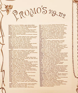 Lithographie, Feuille d'Exance des ARTS ET MÉTIERS d'ANGERS, promotion 1909-1912.