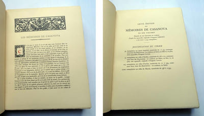 MÉMOIRES DE CASANOVA DE SEINGALT ÉCRITS PAR LUI-MÊME.
Complet en 10 volumes.