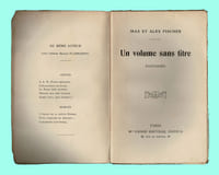 UN VOLUME SANS TITRE, FANTAISIES