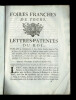 FOIRES FRANCHES DE TOURS, LETTRES PATENTES DU ROI Portant le rétablissement de deux Foires franches dans la Ville de Tours, les 25 Avril & 10 Août de ...