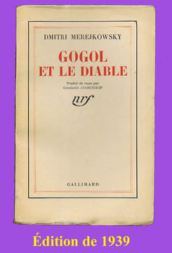 GOGOL ET LE DIABLE. Traduit du russe par Constantin Andronikof.. MEREJKOWSKY Dmitri