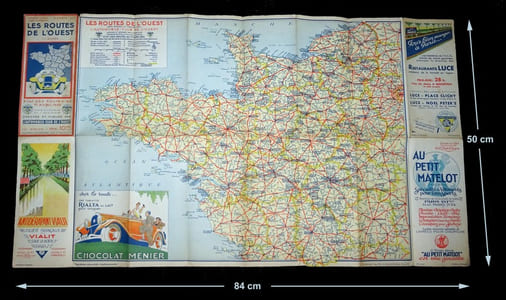 LES ROUTES DE L'OUEST. 7e année. ÉTAT DES ROUTES AU 1er AVRIL 1933.
