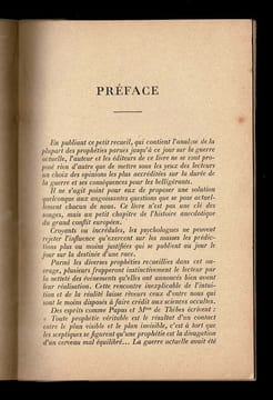 LES PROPHÉTIES RELATIVES À LA GUERRE 1914 - 1915.. LANGLOIS Gabriel.