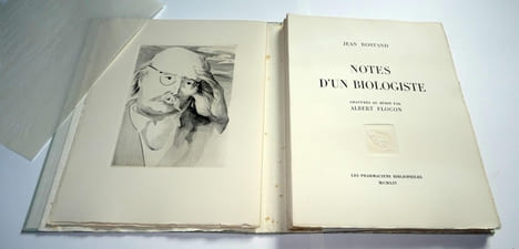NOTES D'UN BIOLOGISTE.. ROSTAND Jean. Avant-propos de Raymond QUENEAU. Gravures au burin par Albert FLOCON.