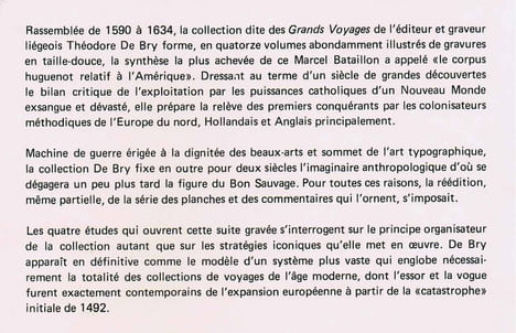 L'AMÉRIQUE DE THÉODORE DE BRY. Une collection de voyages protestante du XVIe siècle. Quatre études d'iconographie.. DUCHET Michèle, sous la direction ...