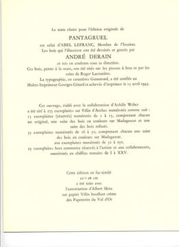 Pantagruel. Les horribles et espouvantables faictz et prouesses du très renommé Pantagruel, Roy des dipsodes, fils du grand géant Gargantua.. / ...