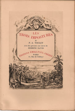 Les trois impostures. / DAVID (Hermine) / - TOULET (P.-J.)