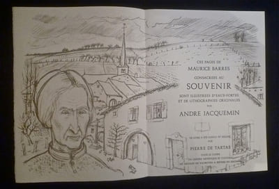 2 Novembre: 
illustrations par André JACQUEMIN sur des pages de Maurice BARRÈS consacrées au souvenir.