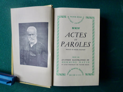 Actes et Paroles suivi de Mes Fils et Testament Littéraire.. / DAVID (Hermine) / - HUGO (Victor)