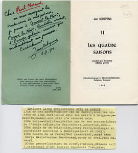 Poèmes:Les Quatre Saisons. Orient-Express. Quinze poèmes. Chansons de matelot. Encore des chansons de matelot et mer. Lac de Côme. Chanter tout seul. Nocturnes. Quatrains. Traduits en français par l'auteur.