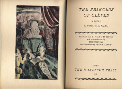 The princess of Clèves.A novel translated from the French by H. Ashton with an introduction by Jean COCTEAU.. / DAVID Hermine / - LA FAYETTE (Madame ...