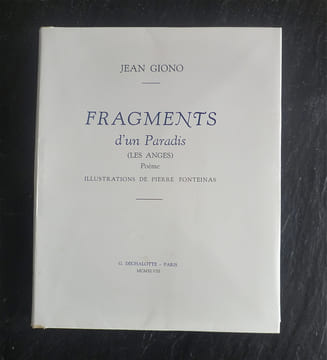 Fragments d'un Paradis (Les Anges). Poème.. GIONO (Jean)