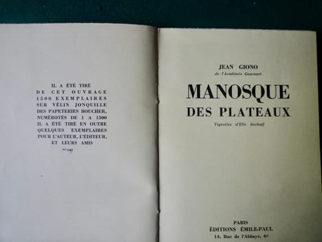 Manosque des plateaux. Jean GIONO