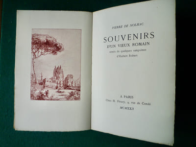 Souvenirs d'un vieux romain ornés de quelques sanguines d'Hubert ROBERT