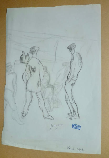Deux hommes au bistrot. PASCIN