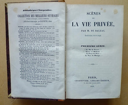 Scènes de la vie privée.. BALZAC Honoré de