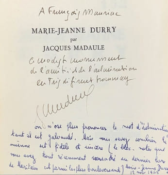Marie-Jeanne Durry.. DURRY (Marie-Jeanne]. MADAULE (Jacques).