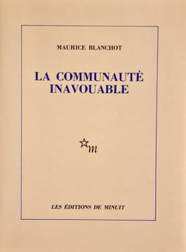 La Communauté inavouable.. BLANCHOT (Maurice).