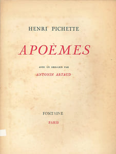 Apoèmes. Avec un gris-gris par Antonin Artaud.
