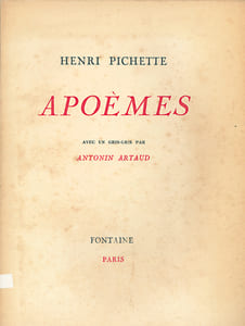 Apoèmes. Avec un gris-gris par Antonin Artaud.