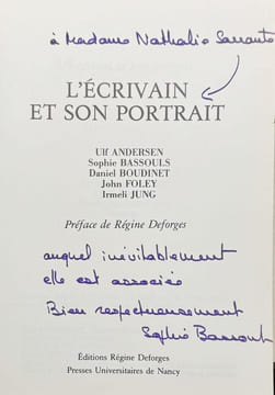 L'écrivain et son portrait. . BASSOULS (Sophie)].