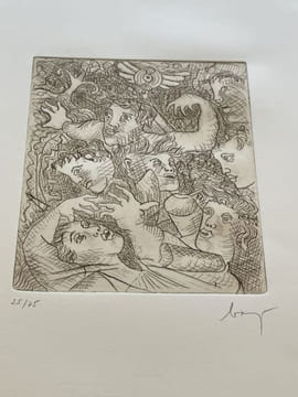 Hommage à Enrico Baj. Deux eaux-fortes pour Picabaj et Bacasso. . BAJ (Enrico), QUENEAU (Raymond).