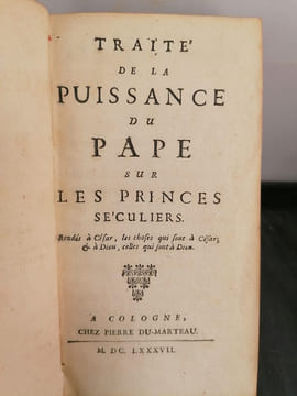 Traité de la puissance du Pape sur les princes séculiers.. BARCLAY (William).
