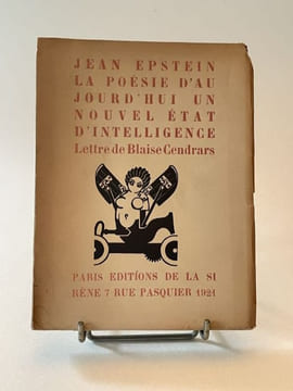 La Poésie d'aujourd'hui, un nouvel état d'intelligence. Lettre de Blaise Cendrars.. EPSTEIN (Jean).