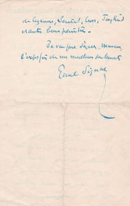 Trois lettres autographes signées adressées au peintre Pierre Monteret.
