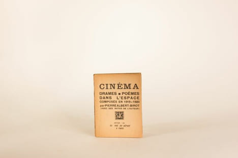 Cinéma. Drames. Poèmes dans l'espace, composés en 1919-1920.. ALBERT-BIROT (Pierre).