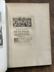 L'Eloge de la folie. Traduit du latin d'Erasme par M. Gueudeville. Nouvelle édition revue & corrigée sur le texte de l'édition de Bâle, avec des notes.