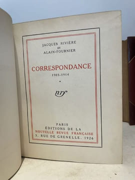 Correspondance (1905-1914).. RIVIERE (Jacques) et ALAIN-FOURNIER.