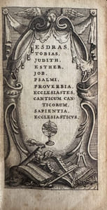 Esdras, Tobias, Judith, Esther, Job, Psalmi, Proverbia, Ecclesiastes, Cantum Canticorum, Saptientia, Ecclesiasticus.