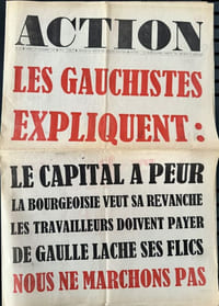 Action n° 34, mardi 26 novembre [1968] : Les gauchistes expliquent : le capital a peur, la bourgeoisie veut sa revanche...