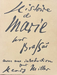 Histoire de Marie. Avec une introduction par Henry Miller.