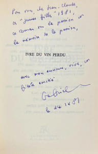 Ivre du vin perdu.