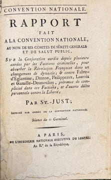 Opinion du citoyen Saint-Just, député du département de l'Aisne, concernant le jugement de Louis XVI. Séance du 13 novembre 1792.... SAINT-JUST.