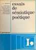 Essais de sémiotique poétique.. GREIMAS (A.J.).