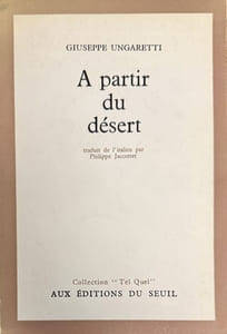 A partir du désert. Journal de voyage. Traduit de l'italien par Philippe Jaccottet.