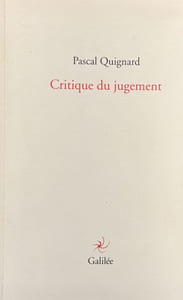 Critique du jugement.