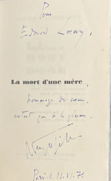 La mort d'une mère.. PEYREFITTE (Roger).
