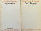 Microlectures [I]. Microlectures II : Pages Paysages.. RICHARD (Jean-Pierre).