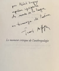 Le moment critique de l'anthropologie.