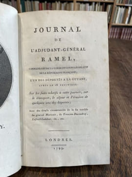 Journal de l'adjudant-général Ramel, commandant de la garde du corps législatif de la République française.. RAMEL (Jean-Pierre).