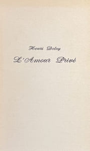 L'amour privé.